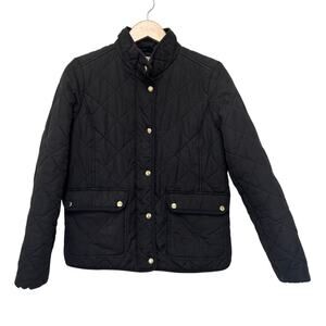 J. Crew Black Quilted Jacket Sz M